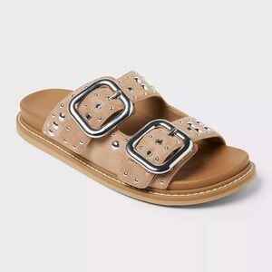 Universal Thread Collin Slide Sandals Taupe Size 8 New in box